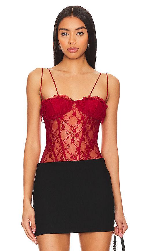 x intimately fp if you dare bodysuit in cranberry