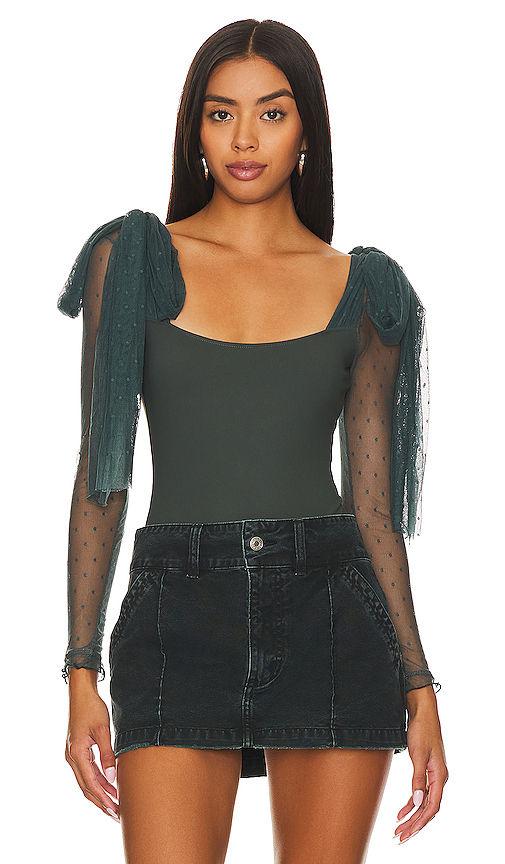x intimately fp tongue tied bodysuit in green gables
