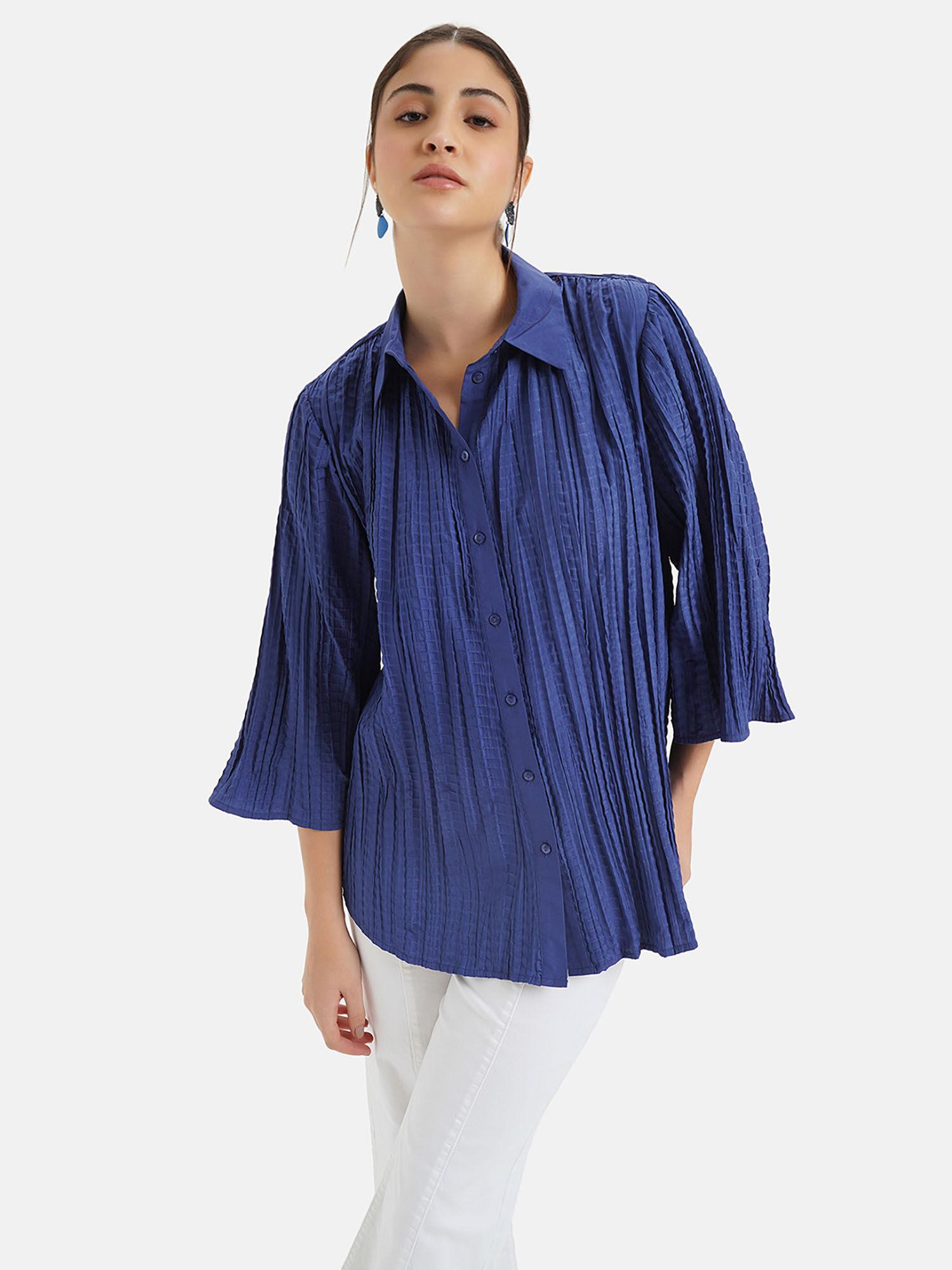 x janhvi kapoor pleated crushed shirt with flared sleeves