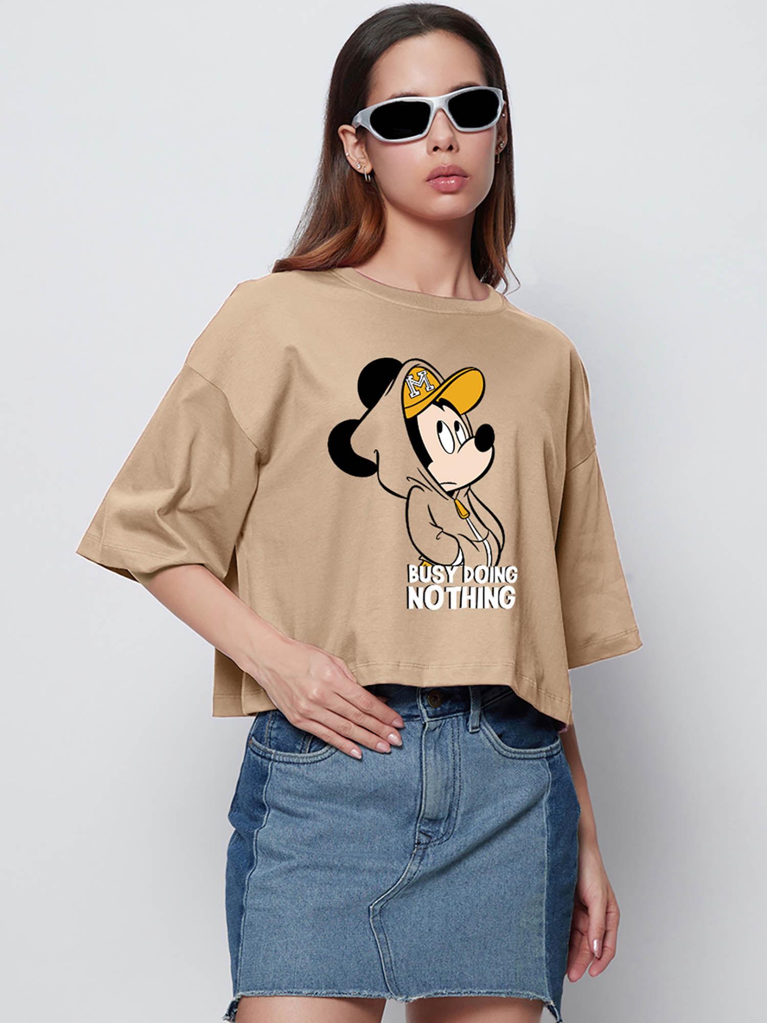 x official disney merchandise brown busy doing nothing graphic oversized t-shirt