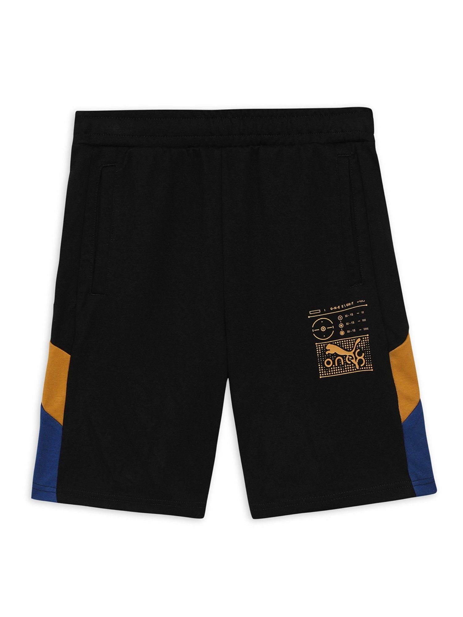 x one8 knitted boys black shorts