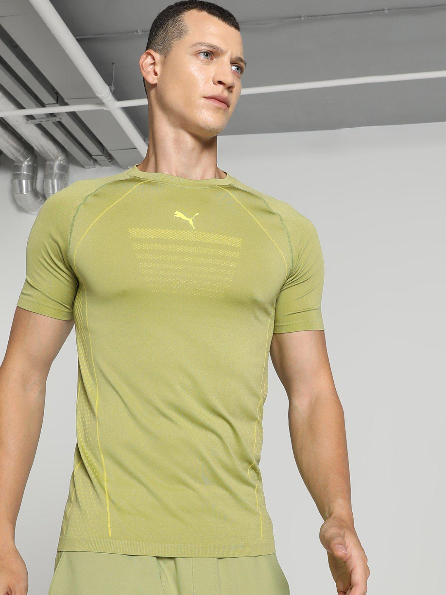 x one8 seamless men green t-shirt