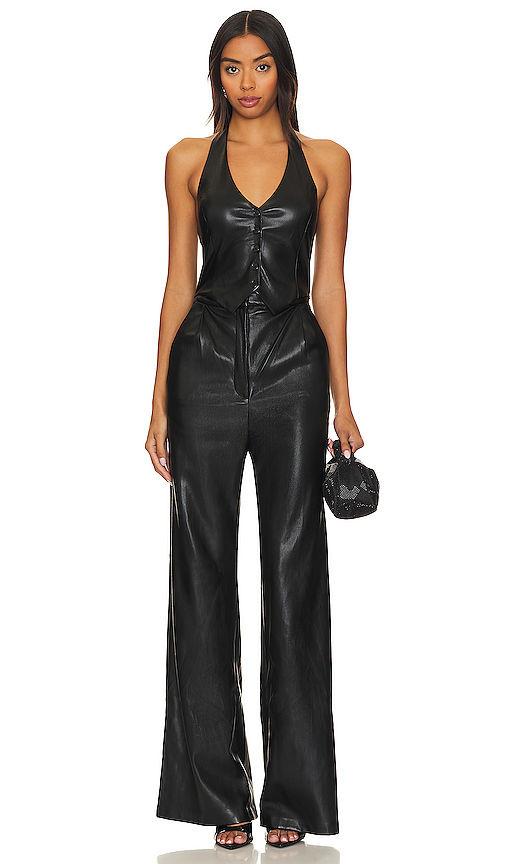 x revolve isadore faux leather jumpsuit