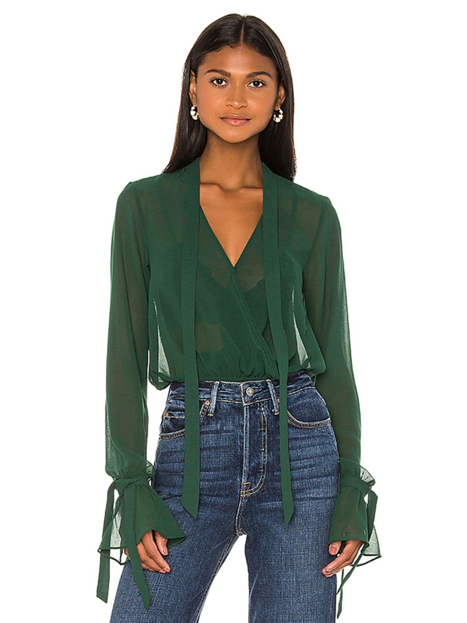 x revolve joli tie cuff blouse