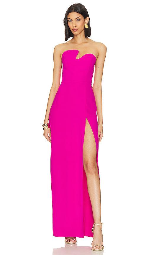 x revolve strapless puzzle gown