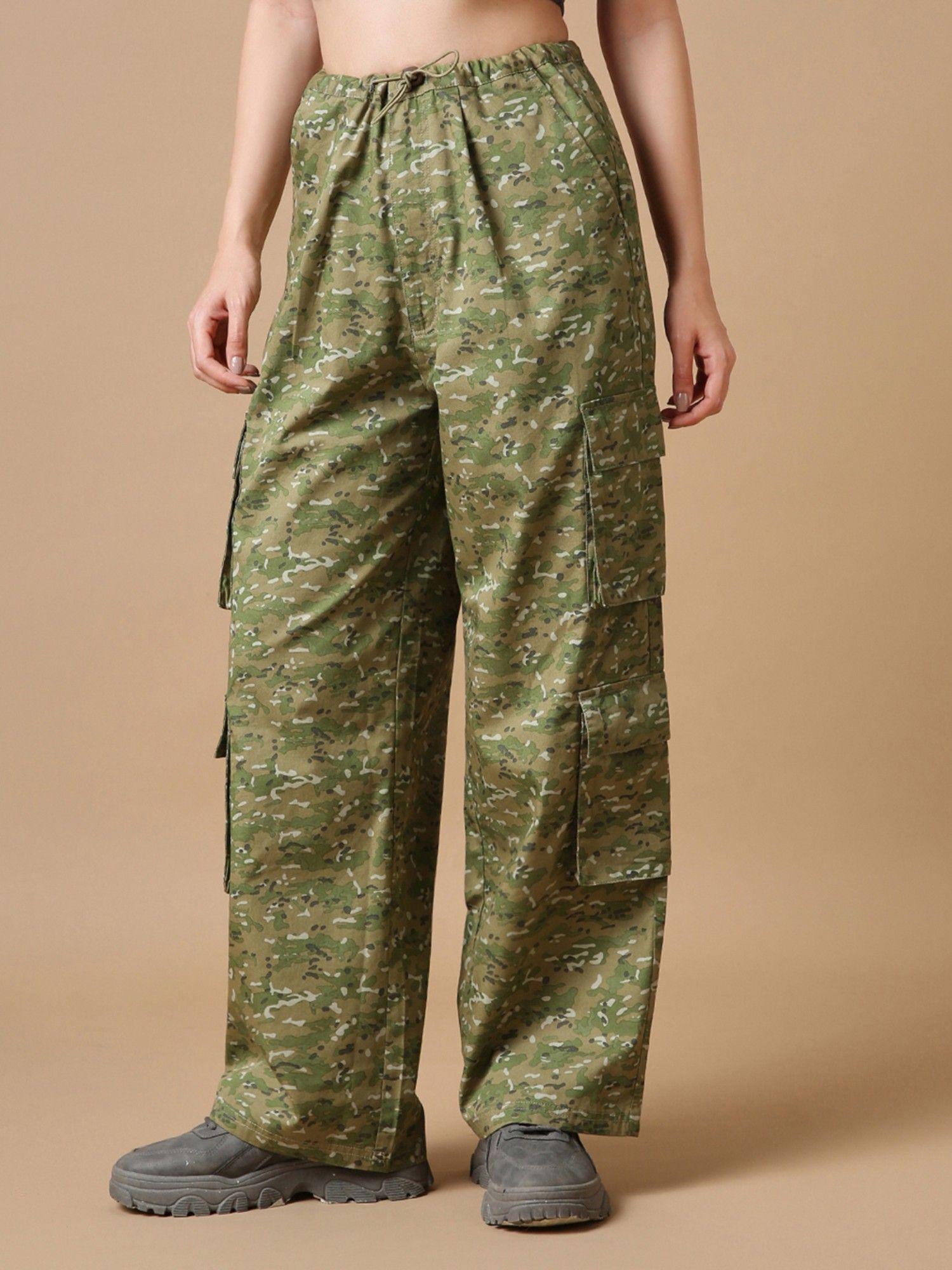 x womens green oversized cargo parachute pants