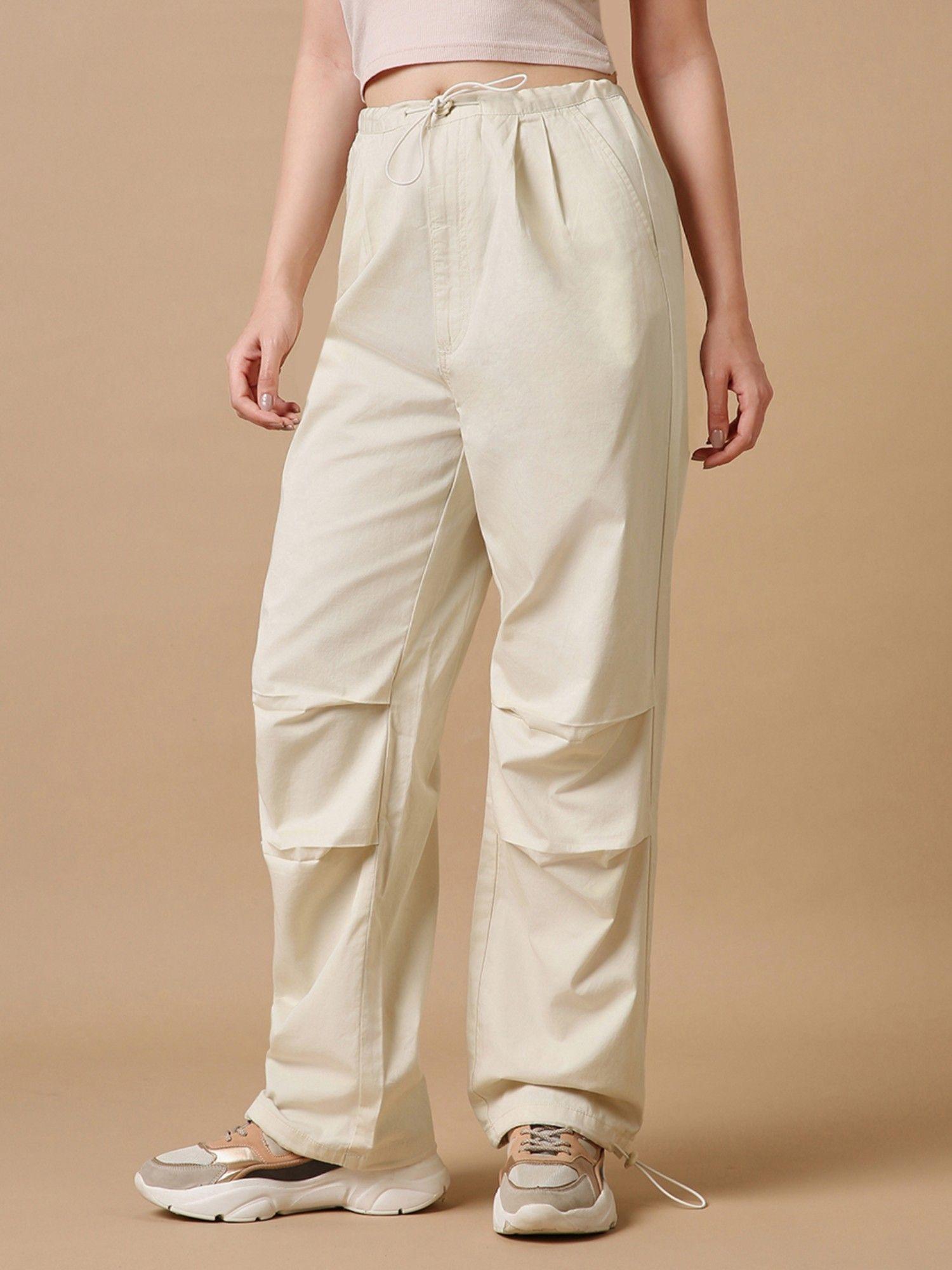 x womens off white oversized parachute pants