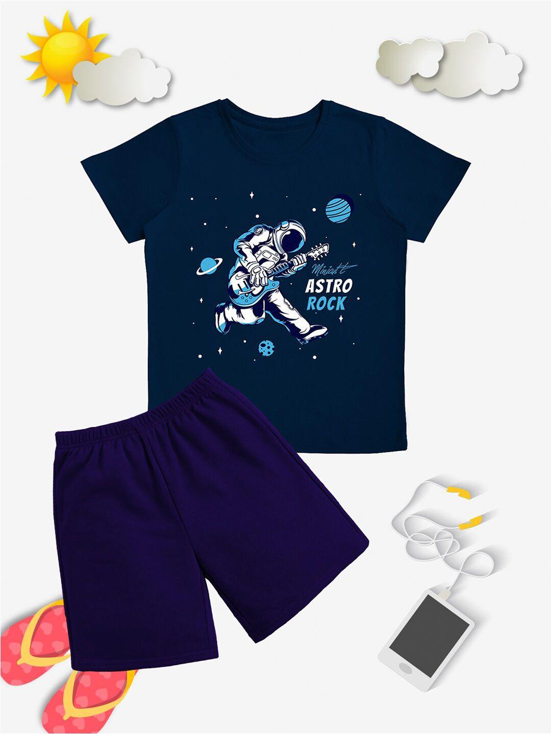 x2o boys blue & white printed t-shirt with shorts