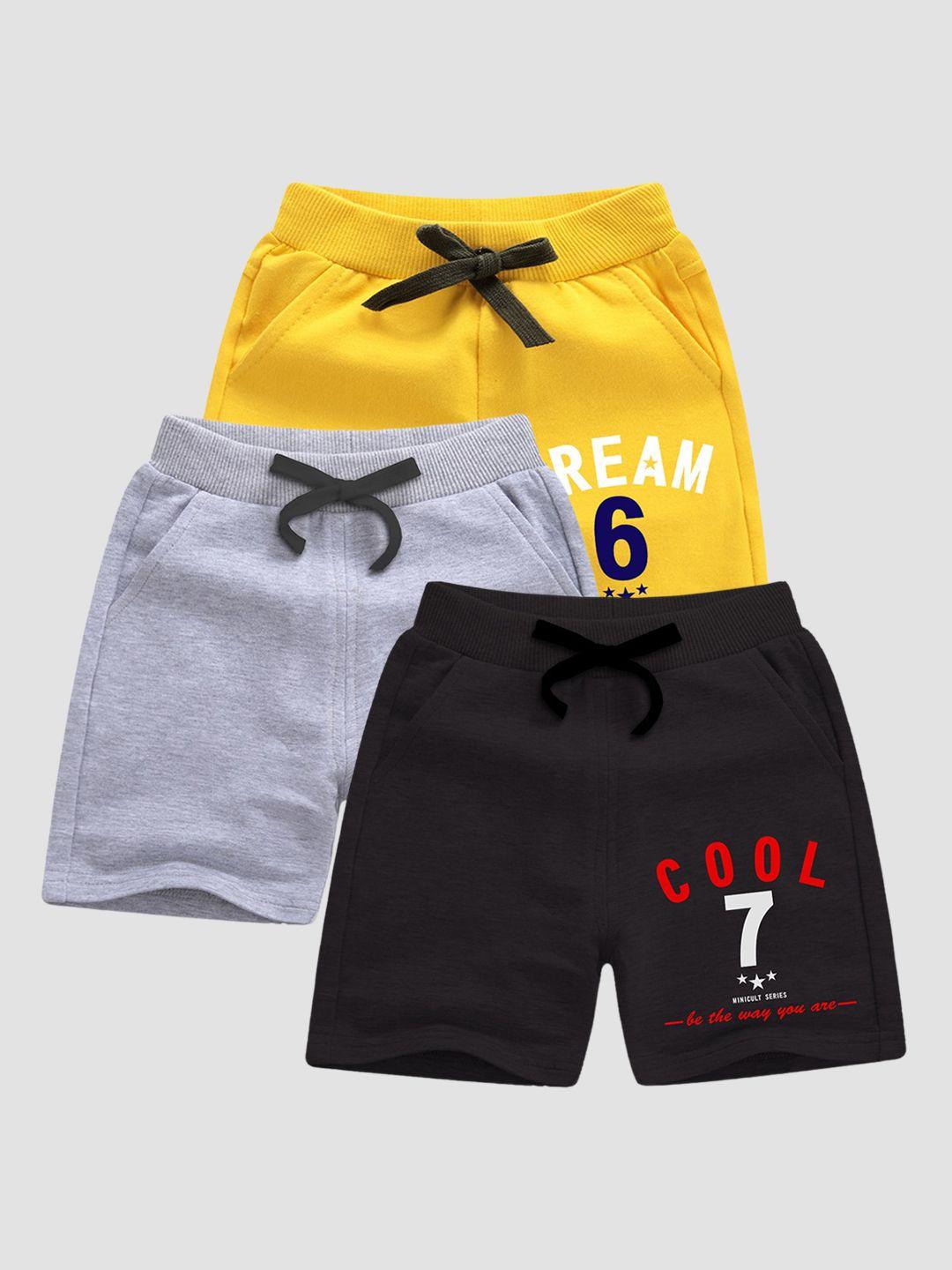 x2o boys pack of 3 typography printed shorts