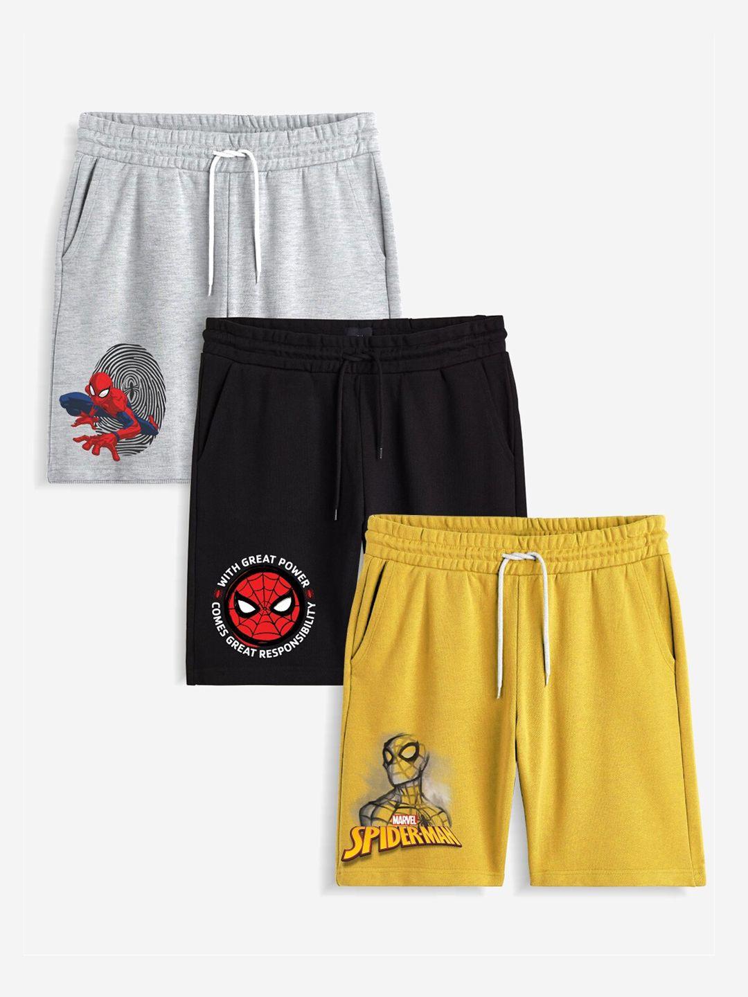 x2o boys yellow printed spider-man outdoor shorts