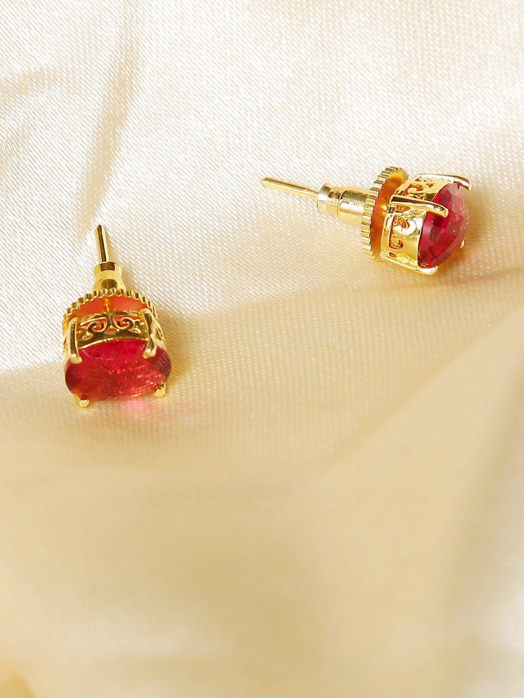 xago red & gold-toned contemporary earrings