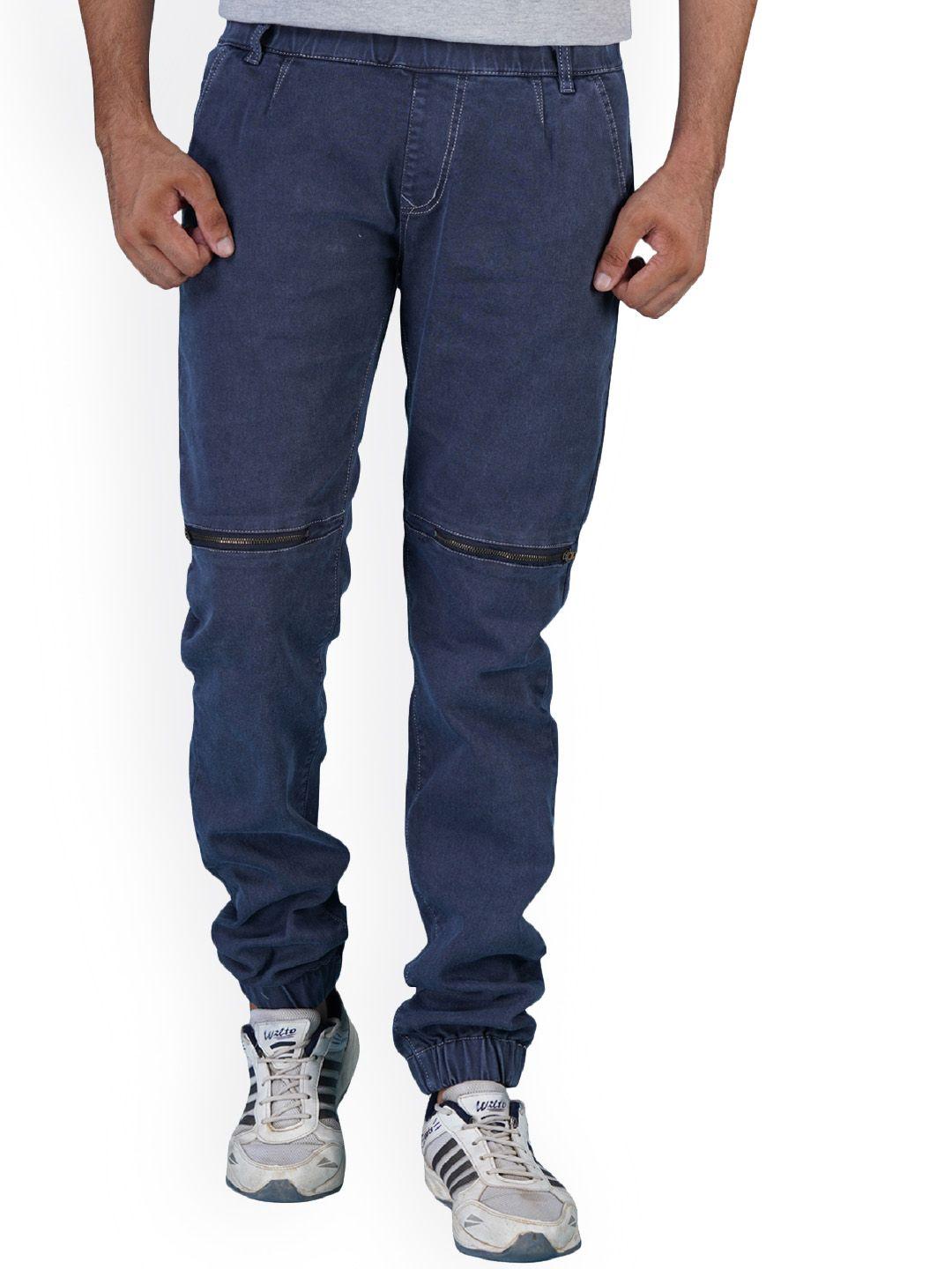 xee men jean mid rise slash knee cotton jogger jeans