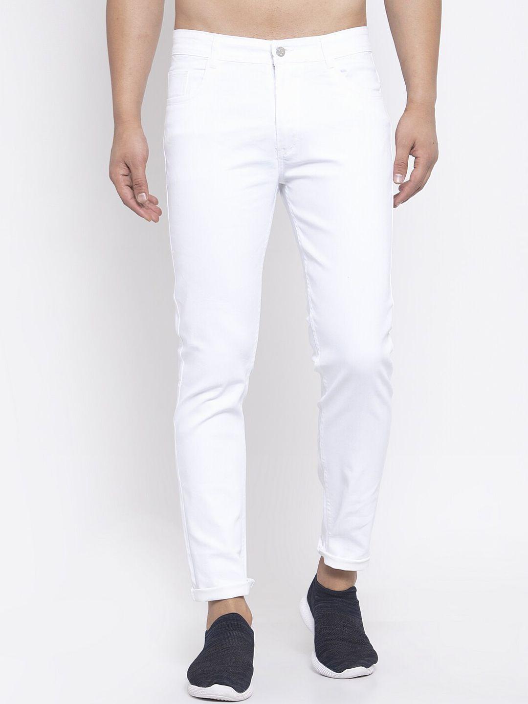 xee men white regular fit mid rise jeans