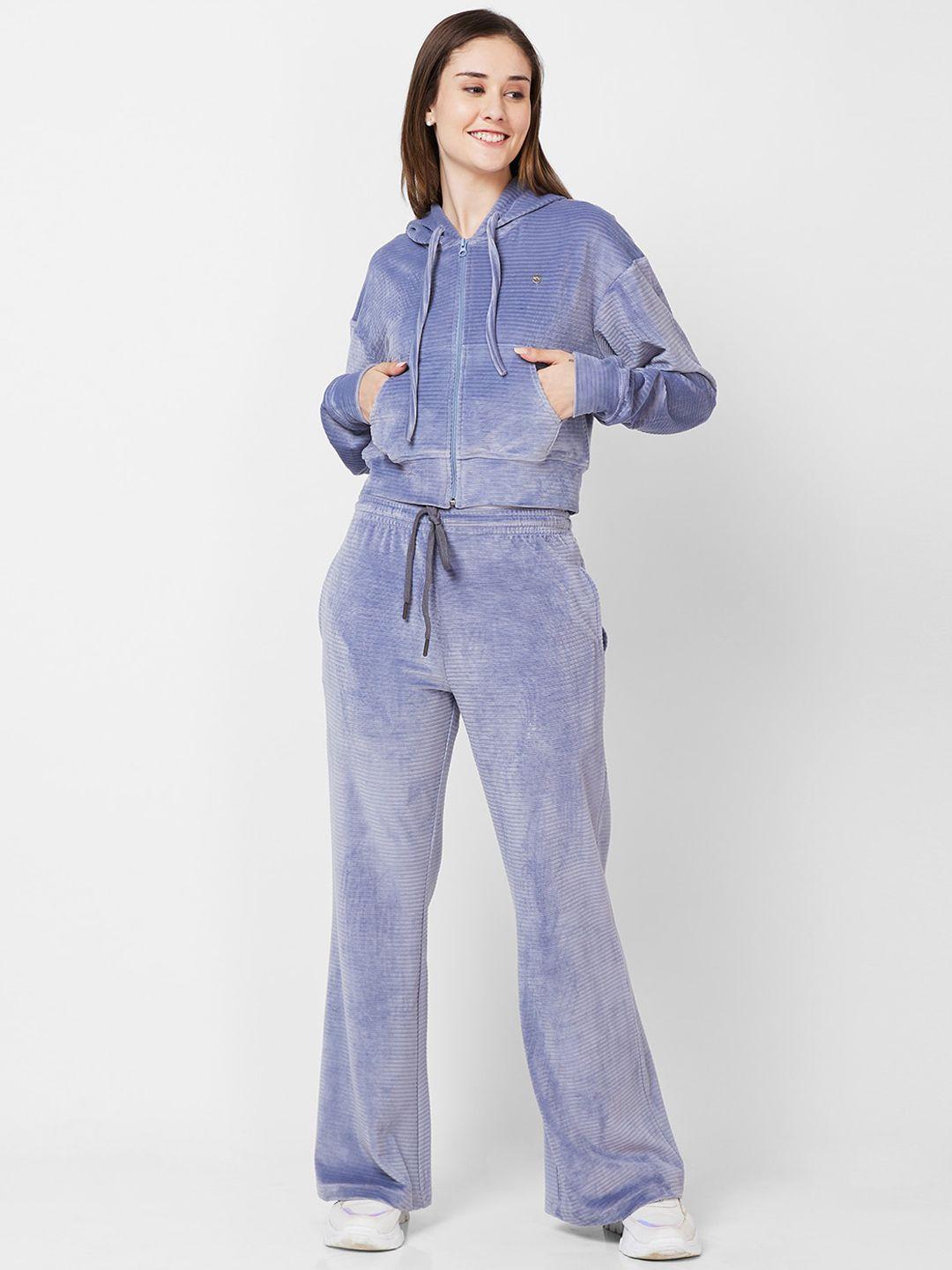 xin blue hooded velour tracksuits