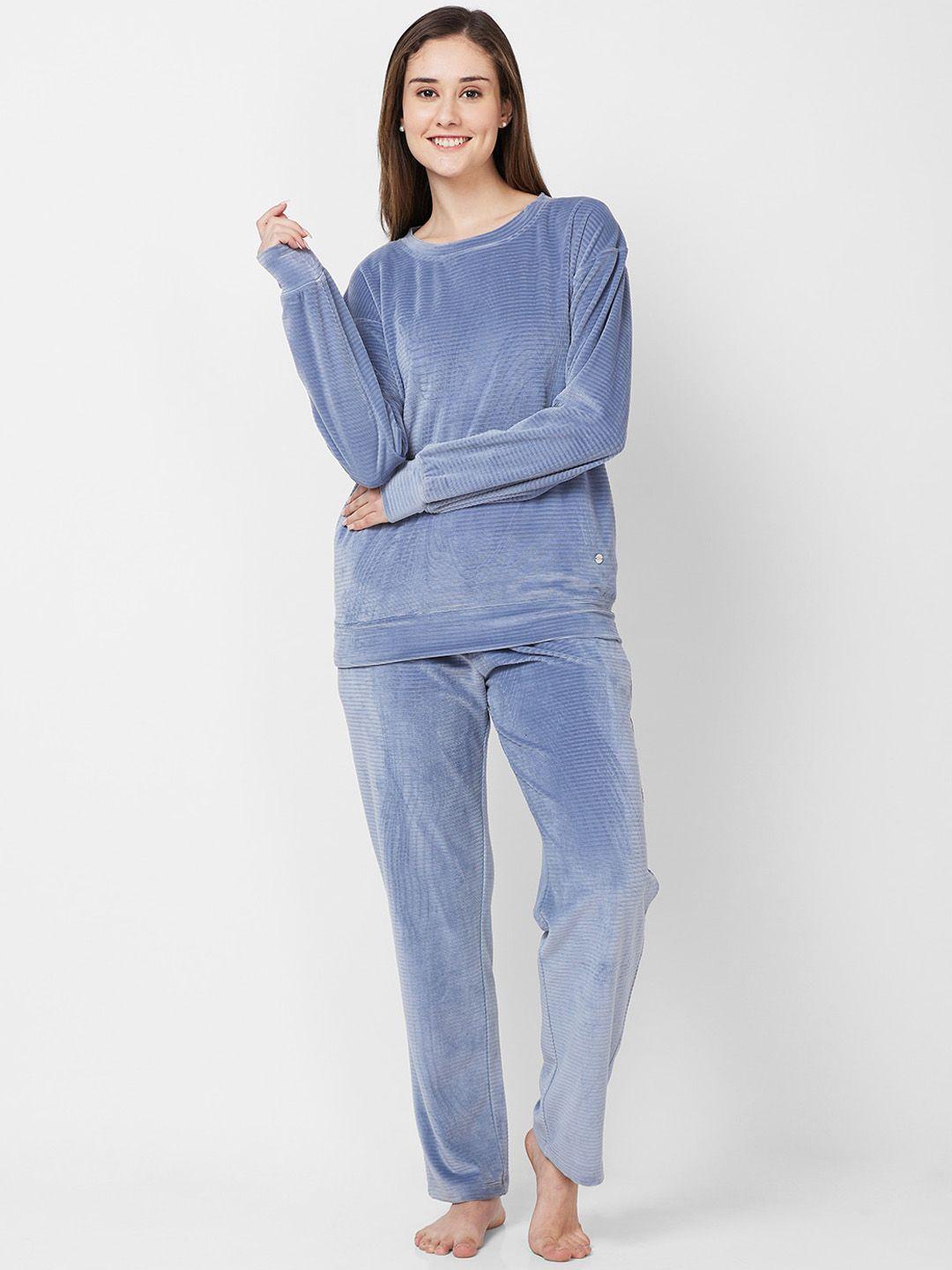 xin blue round neck night suit