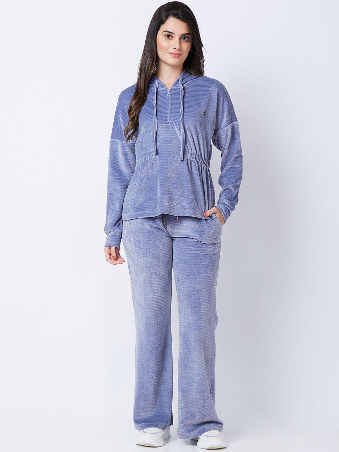 xin blue self designed hooded tracksuit