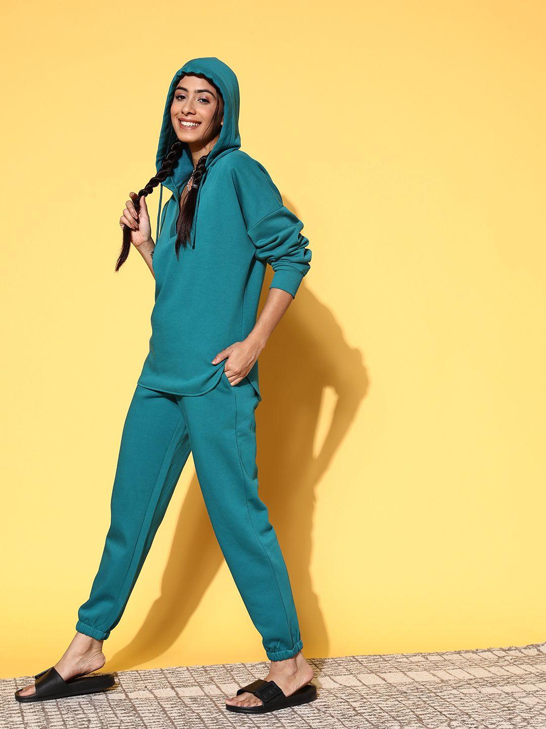 xin women teal solid night suit