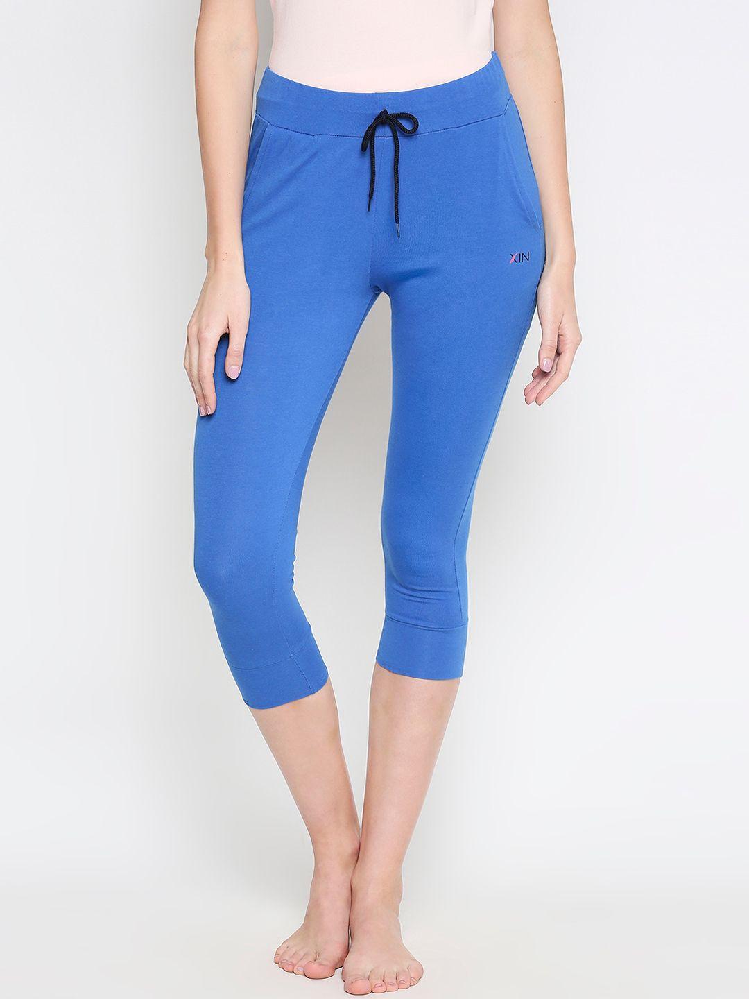 xin women blue solid lounge pant