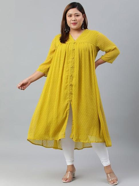 xl love by janasya mustard a line kurta