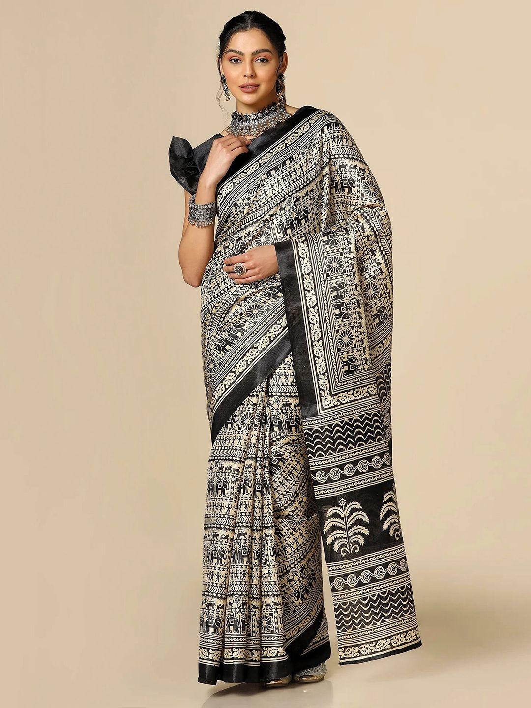 xo love warli printed bhagalpuri saree