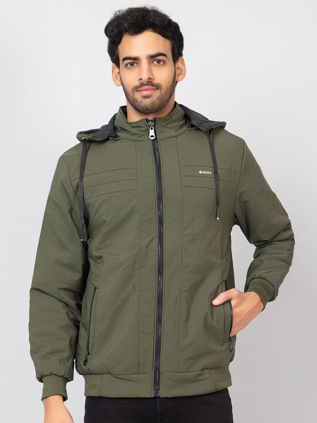 xohy hooded lightweight bomber jacket