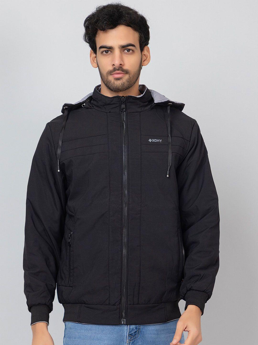 xohy lightweight hooded cotton bomber jacket