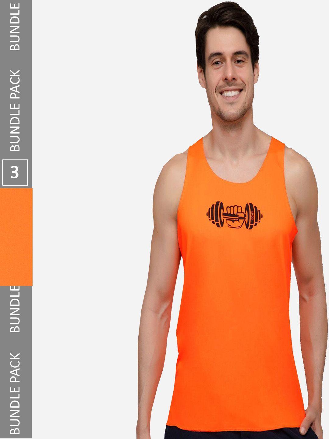 xohy pack of 3 printed gym vest