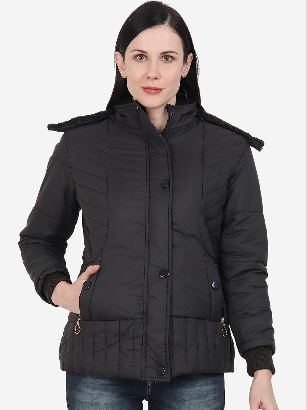 xohy women black lightweight longline outdoor puffer jacket