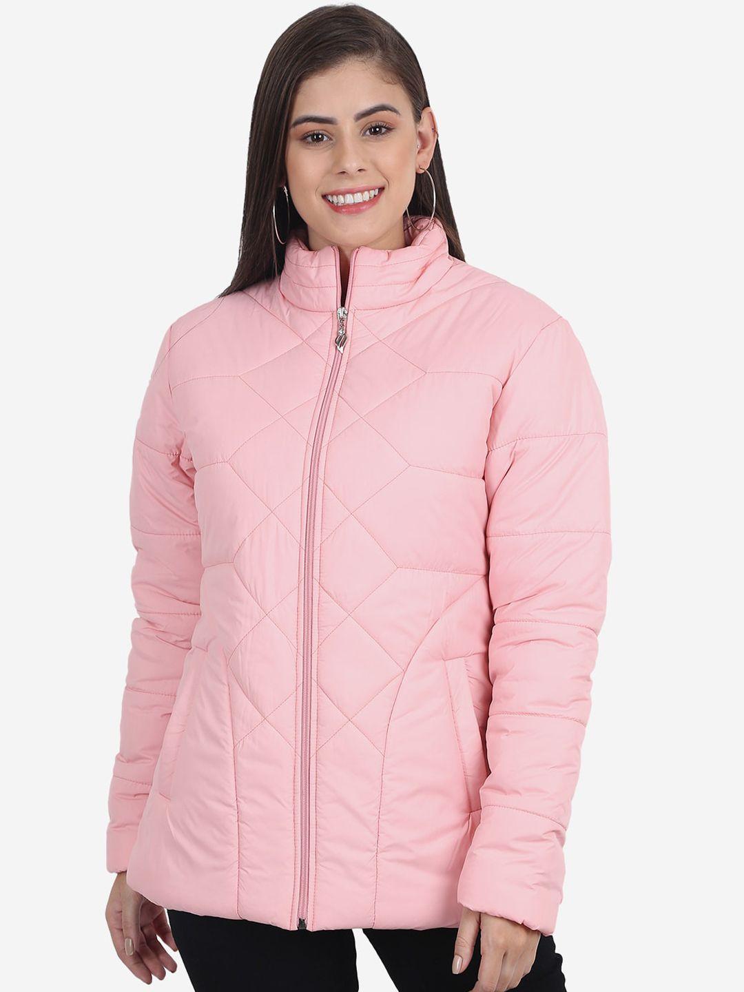 xohy women pink floral lightweight longline outdoor padded jacket