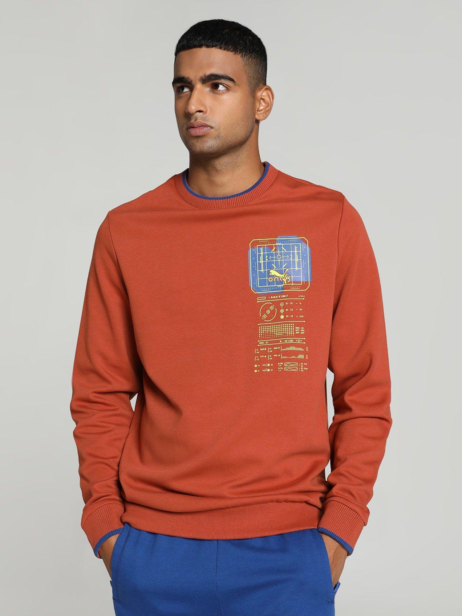 xone8 elevated men rust sweatshirt