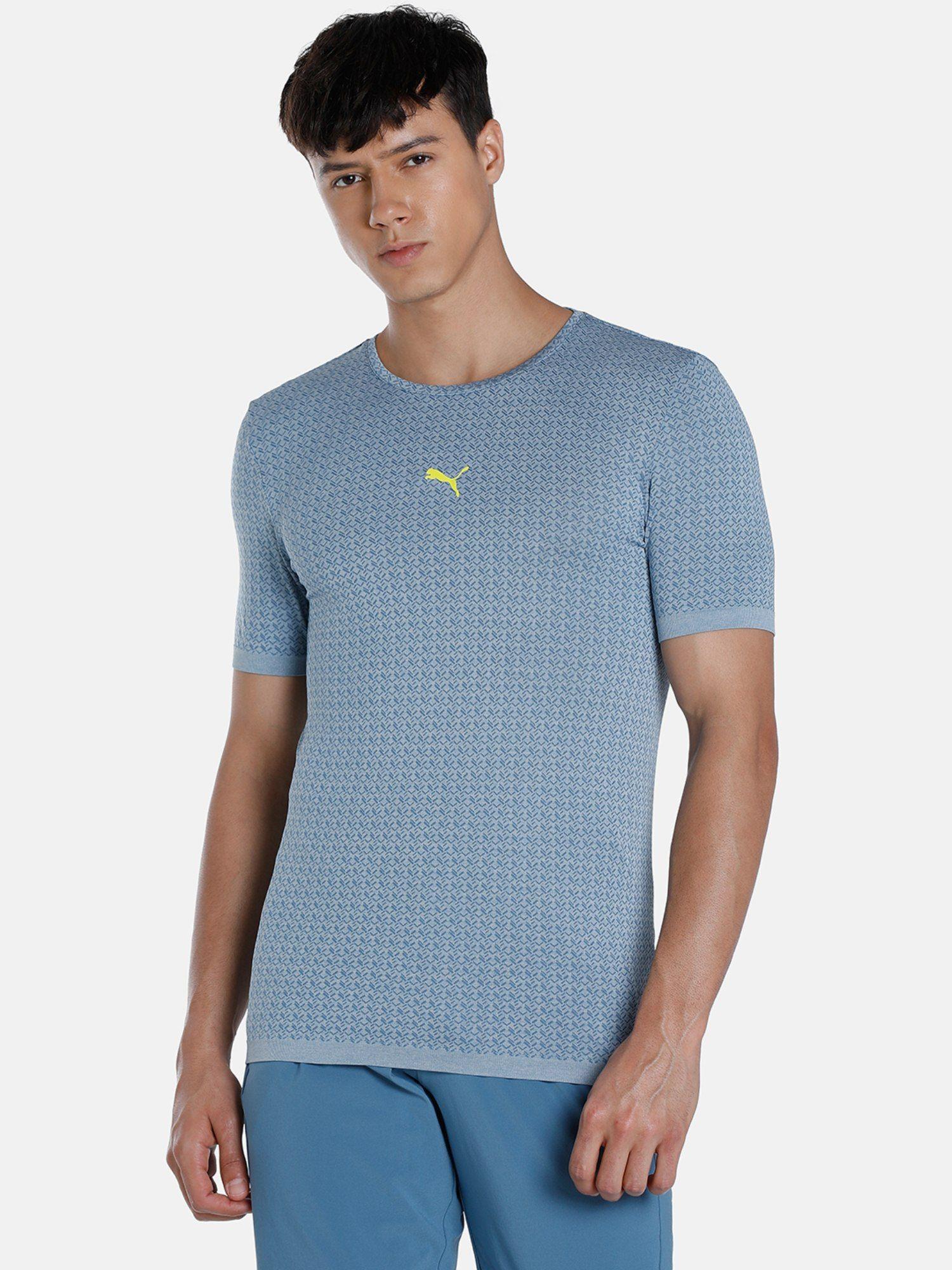 xone8 seamless men blue t-shirt