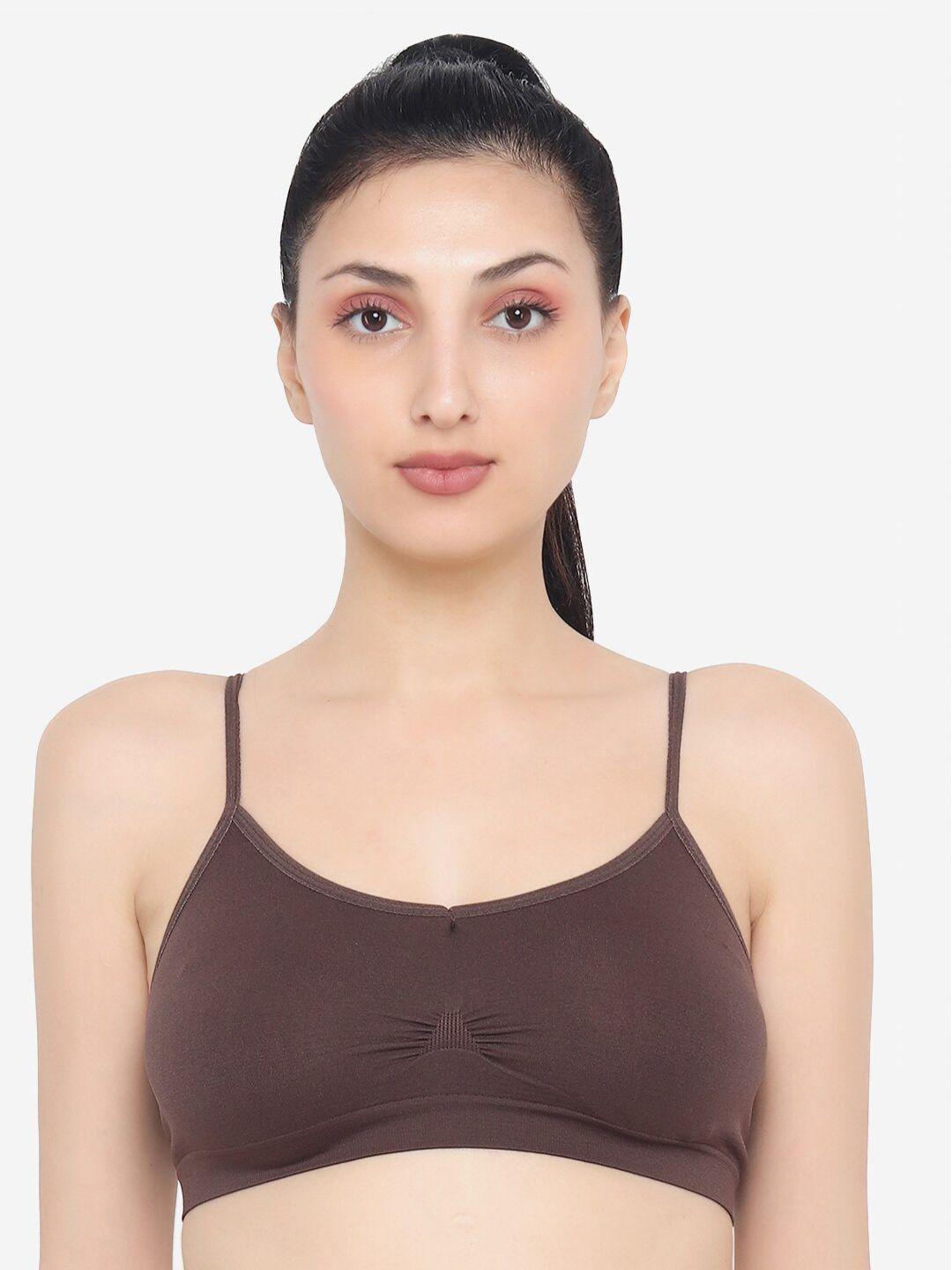 xoxo design nylon brown workout sports bra