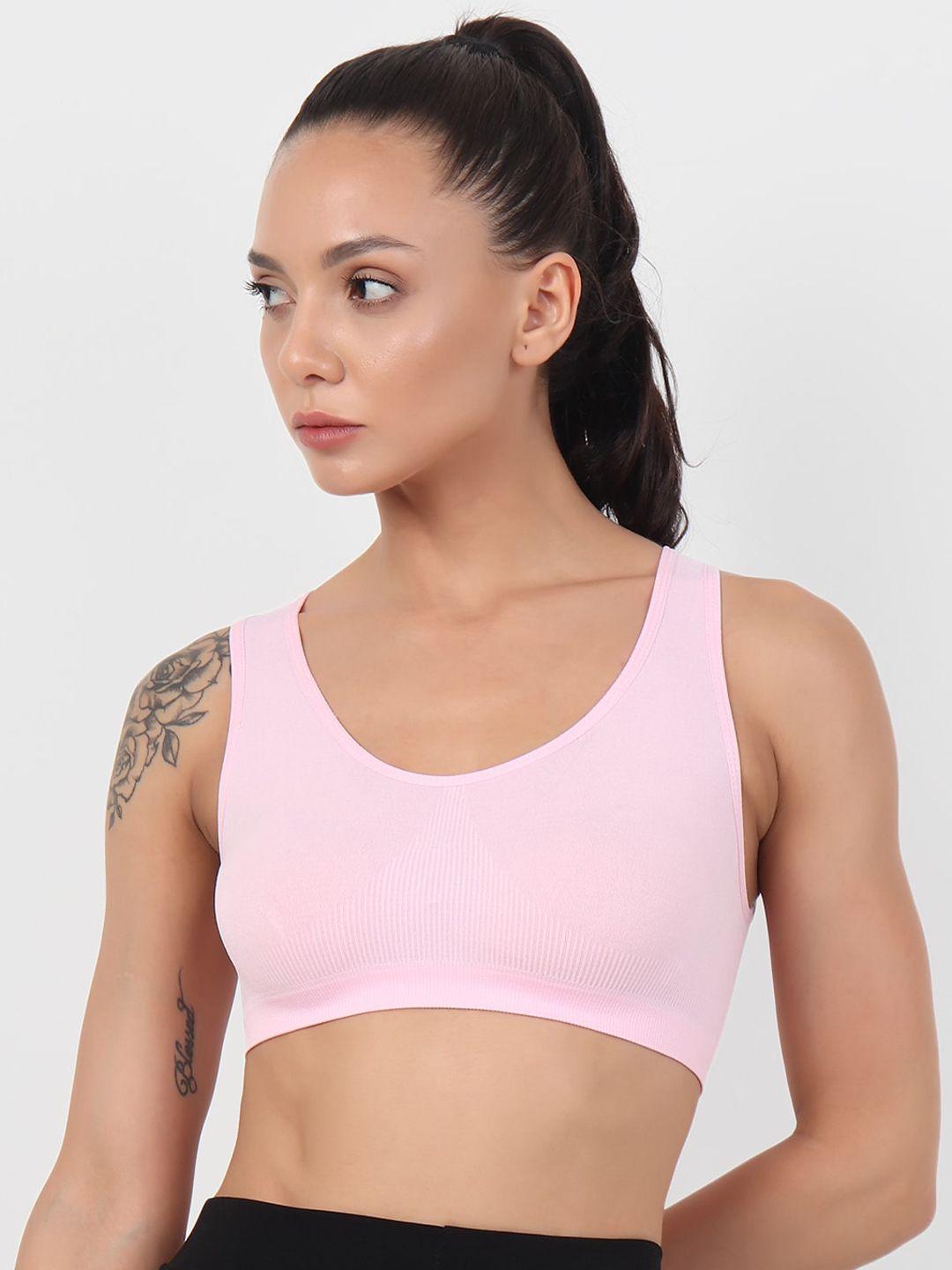 xoxo design pink solid workout bra