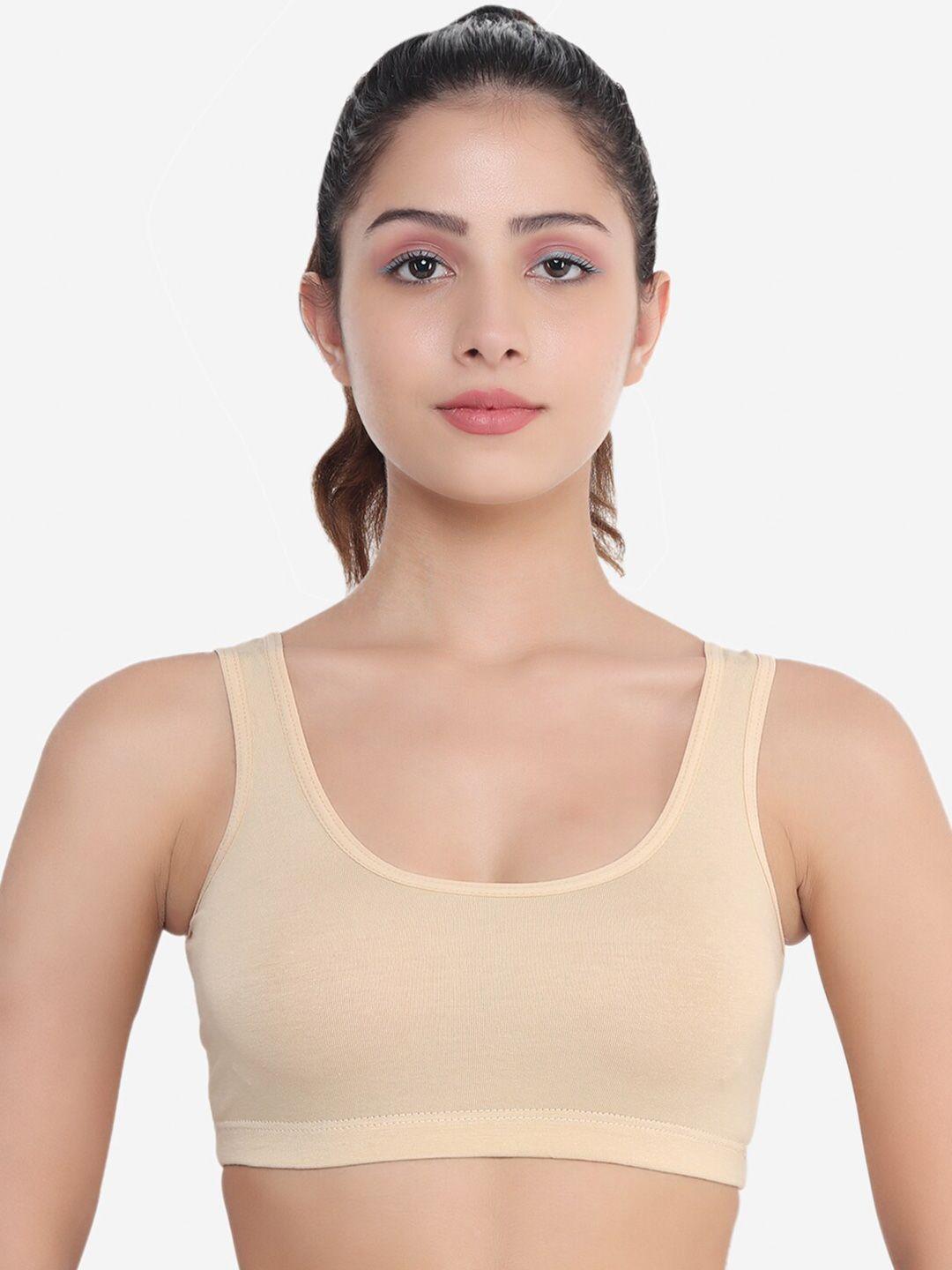 xoxo design beige cotton sports bra