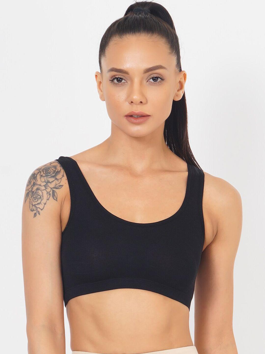 xoxo design black solid workout bra