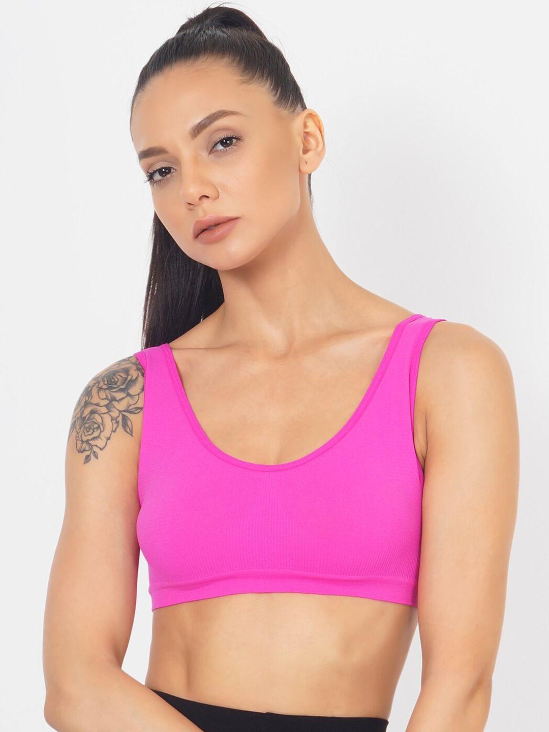 xoxo design pink solid  workout bra