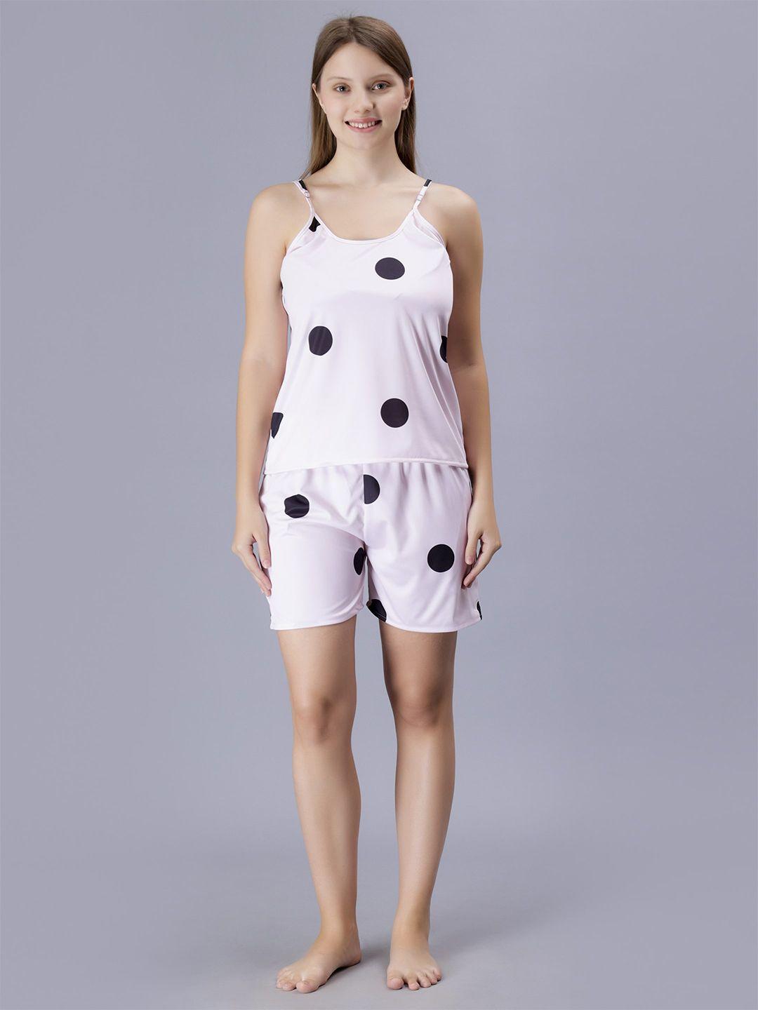 xpiox polka dot printed night suit