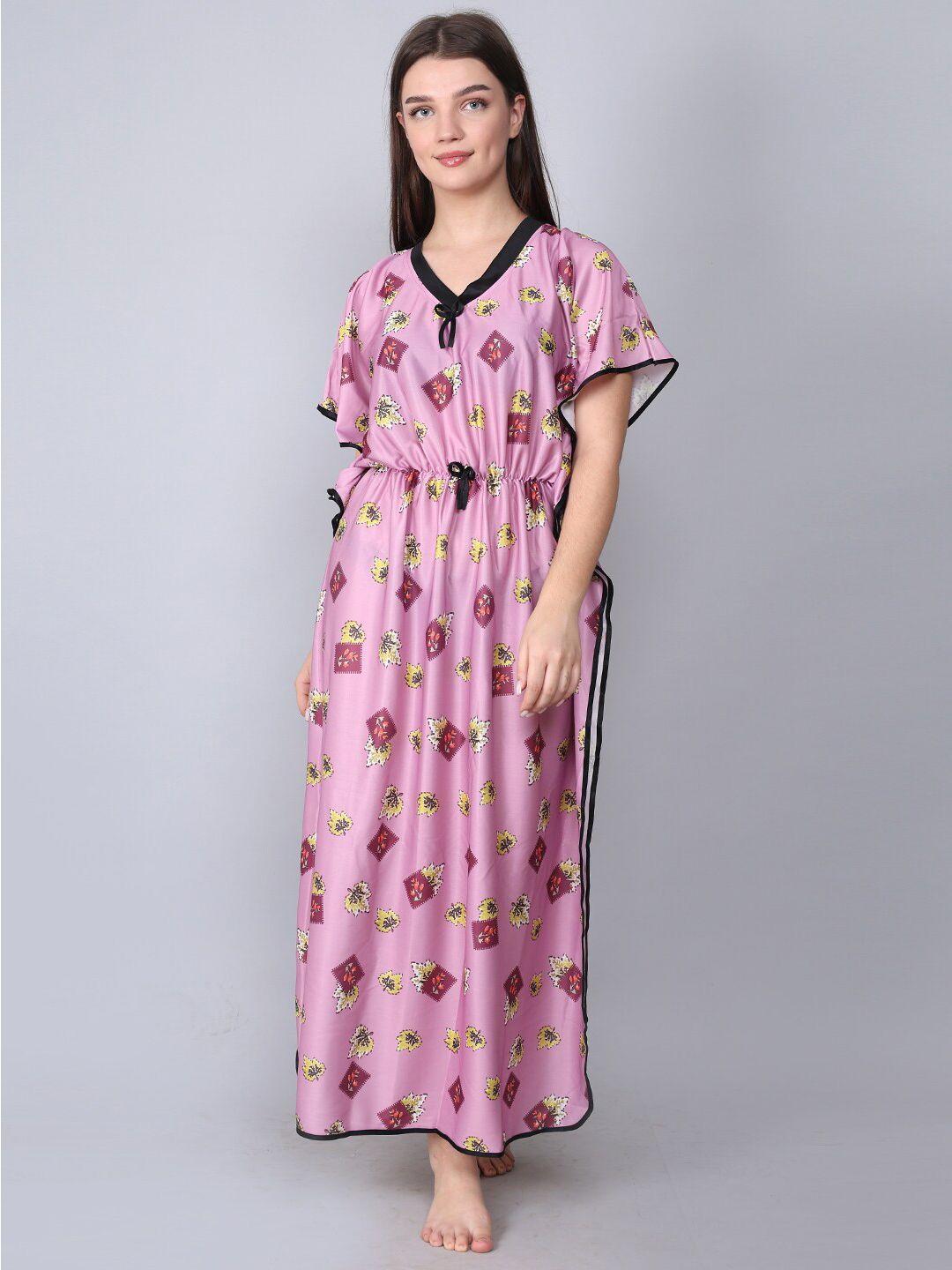 xpiox floral printed maxi kaftan nightdress