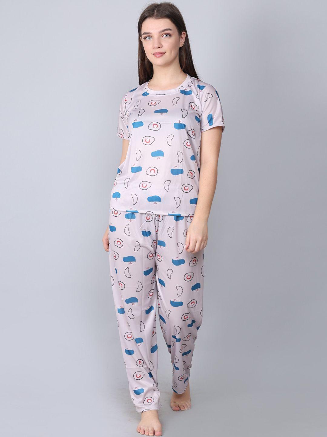 xpiox printed cotton night suit