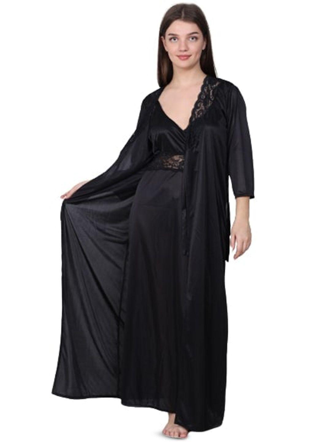 xpiox satin maxi nightdress with robe