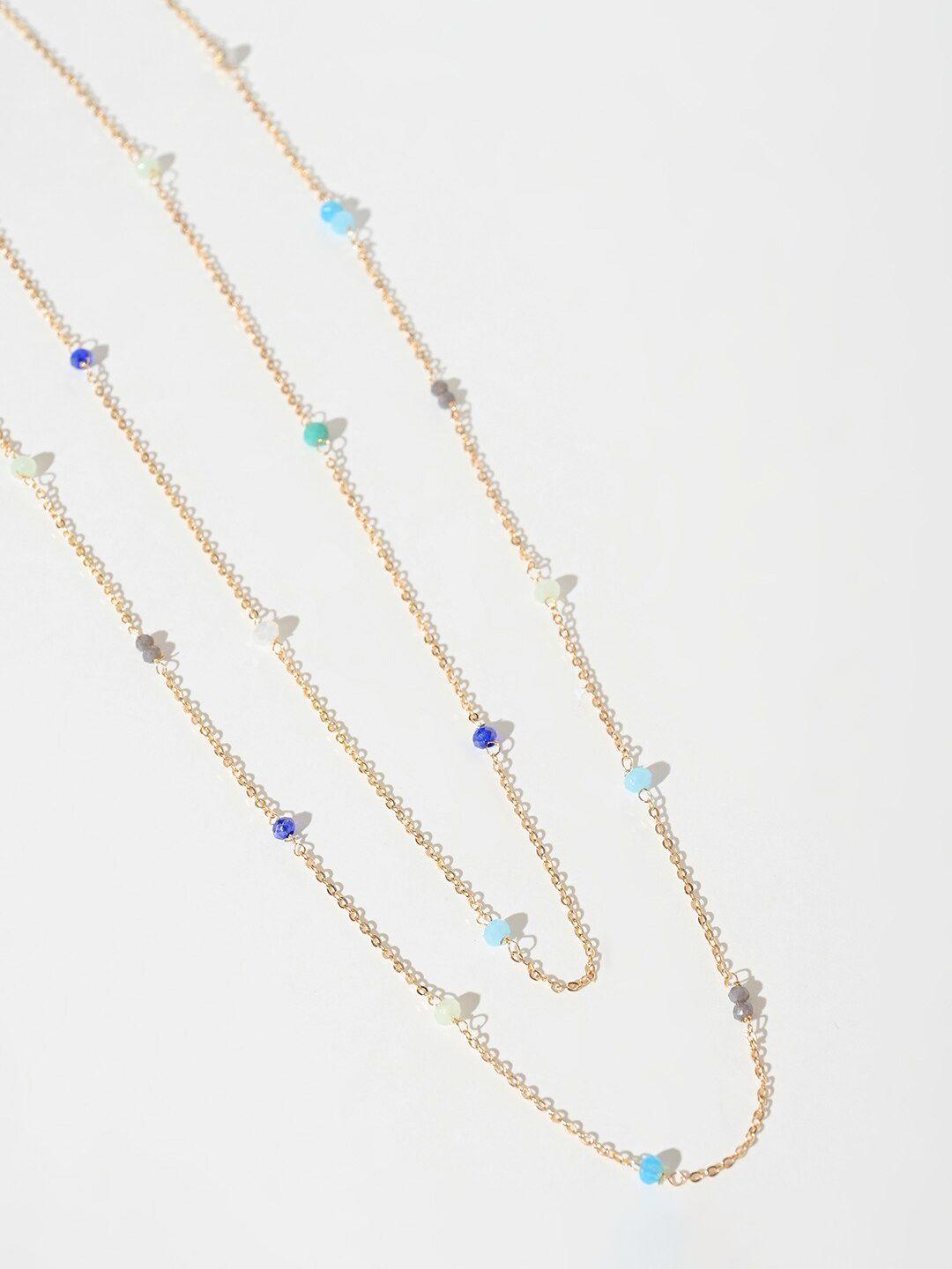 xpnsv brass beaded layered chain