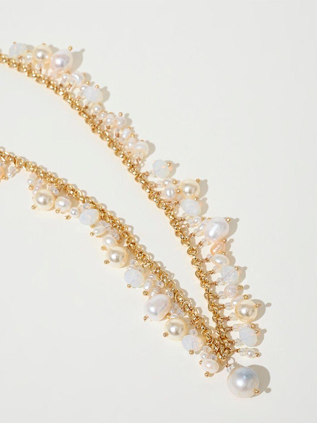 xpnsv brass pearl beaded chain