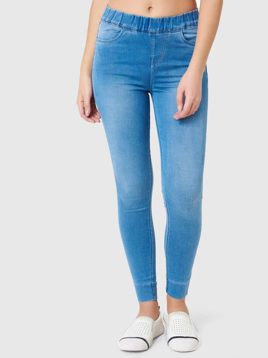 xpose women blue solid skinny fit jegging