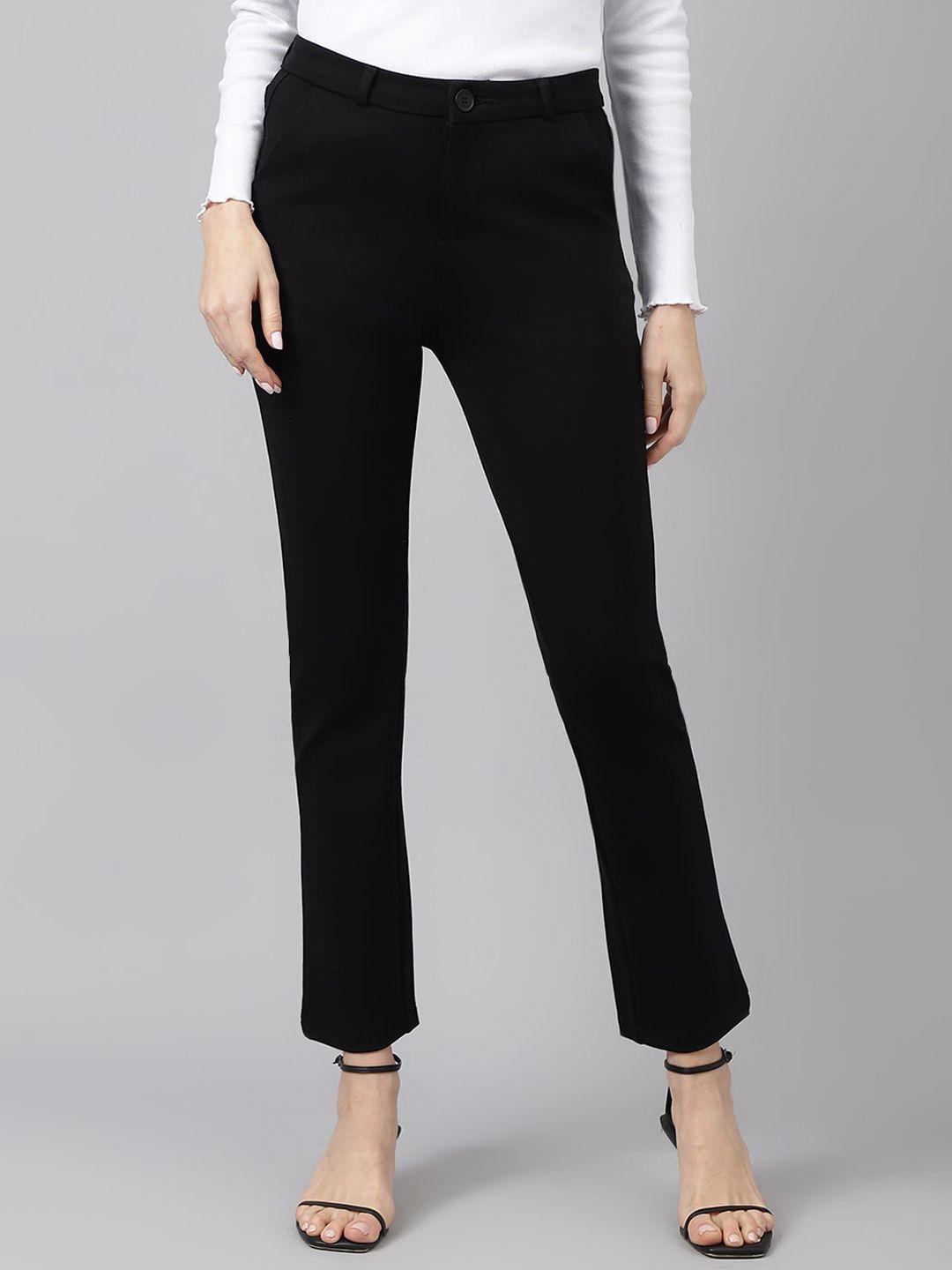 xpose women comfort straight fit high-rise trousers