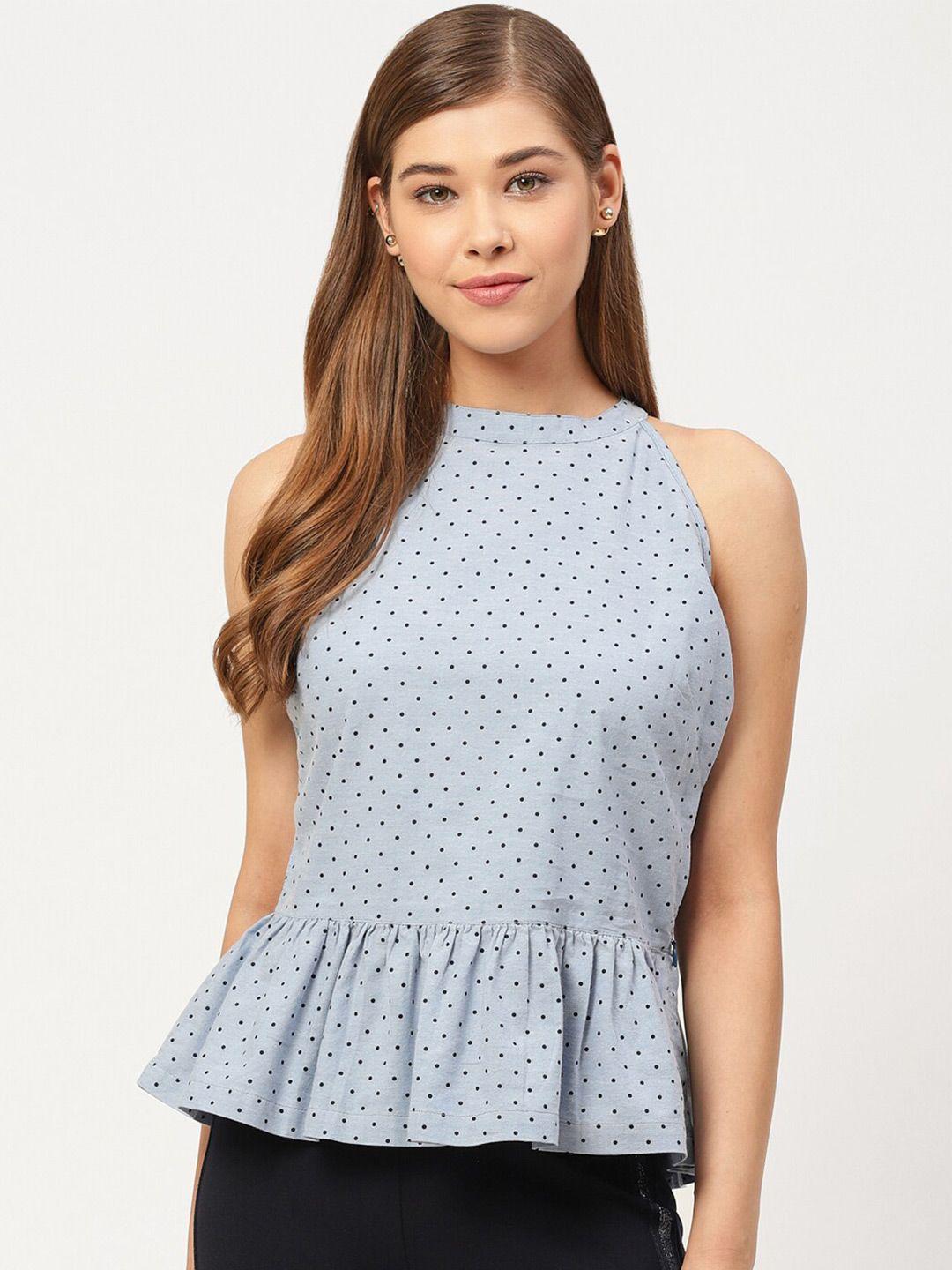 xpose blue peplum top