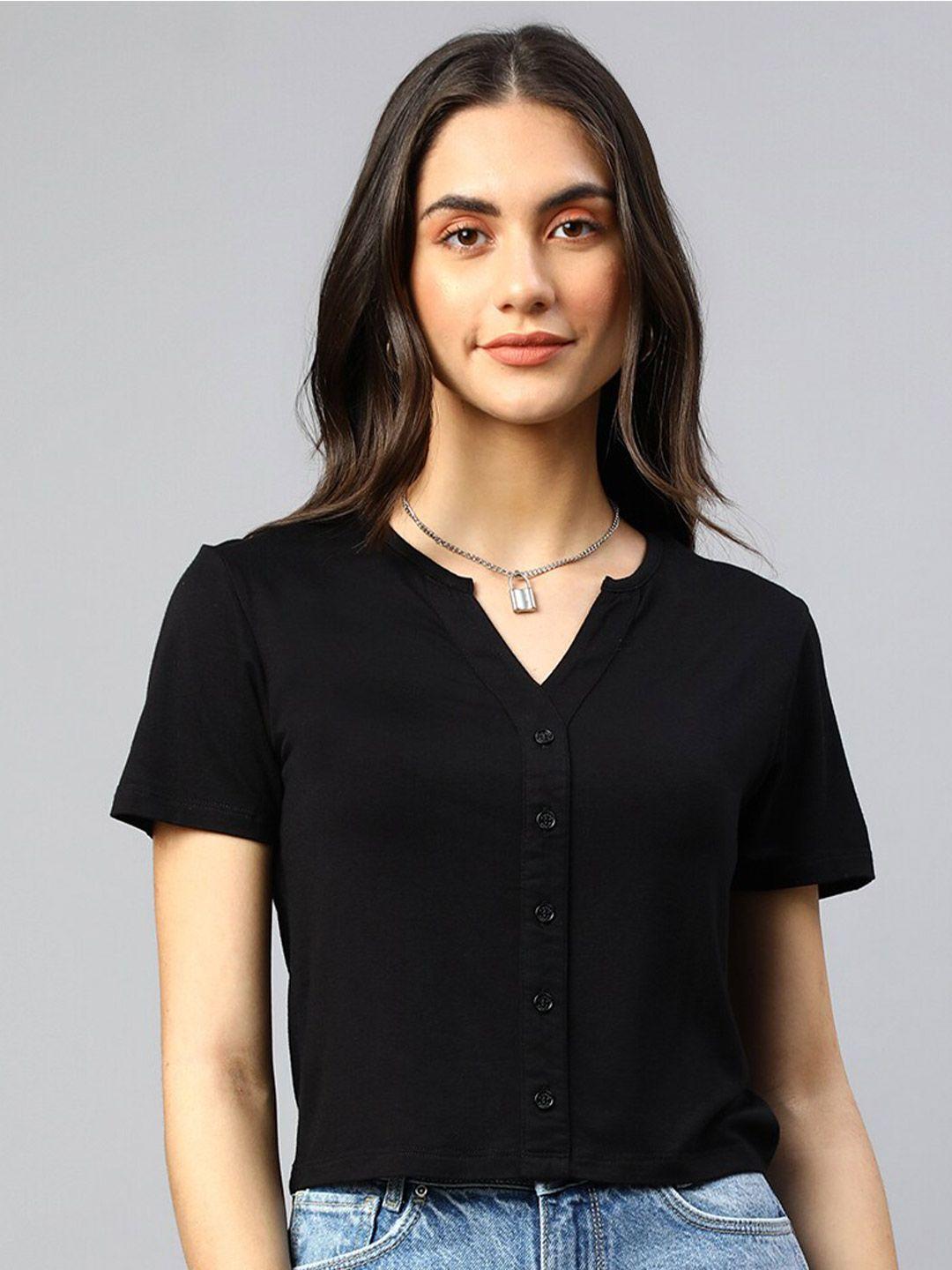 xpose cotton shirt style crop top