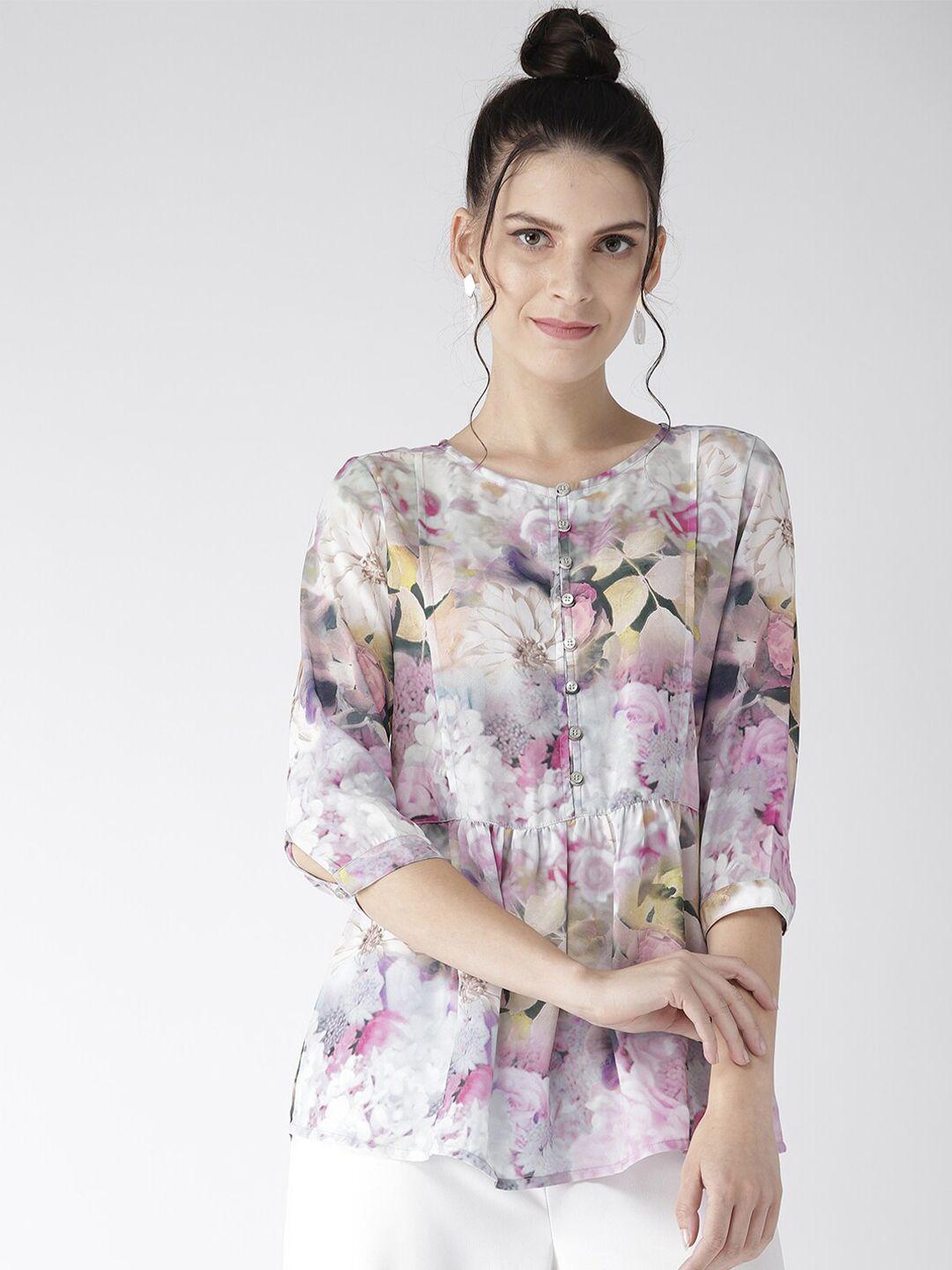 xpose multicoloured floral a-line top