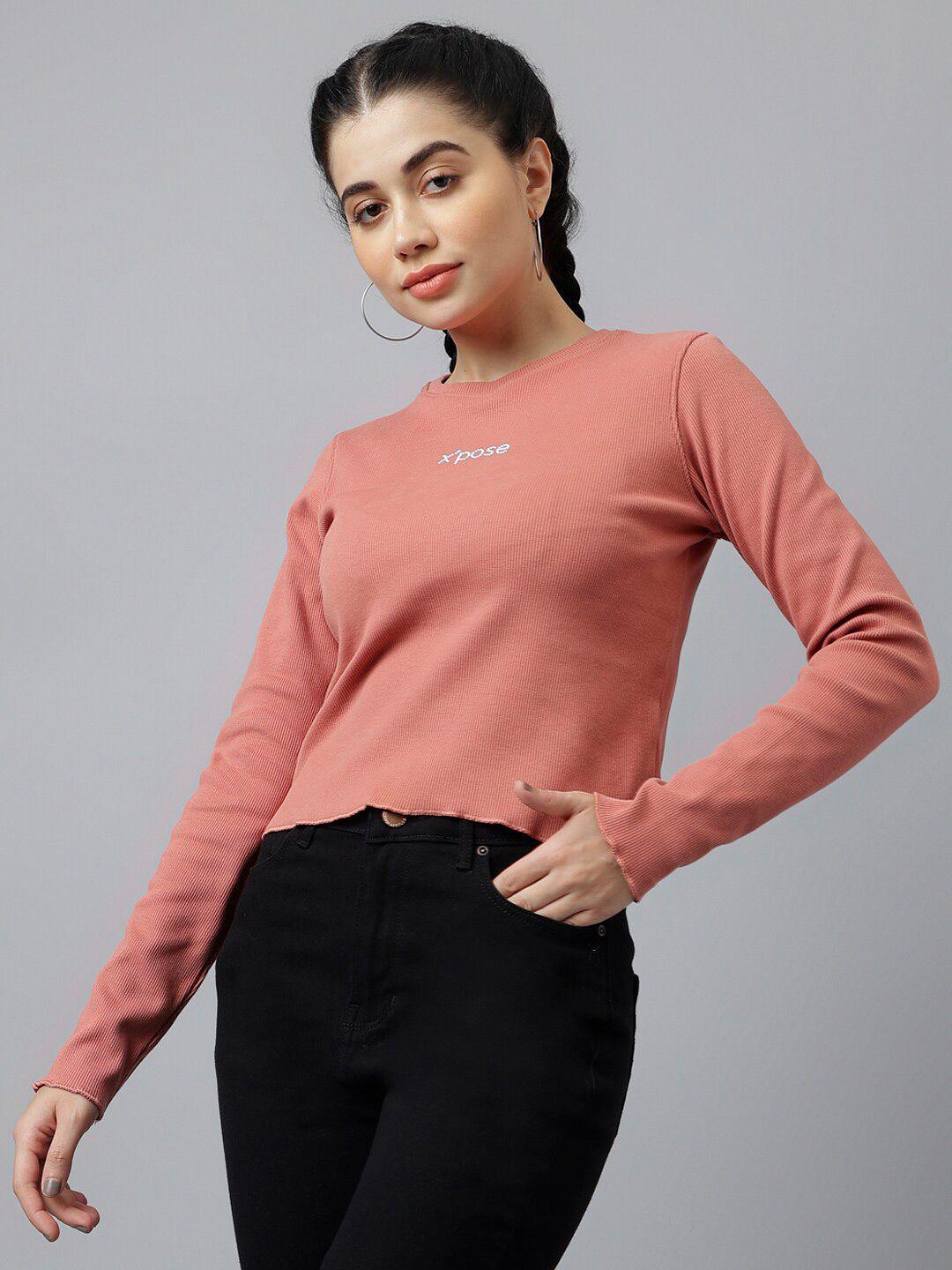 xpose round neck fitted cotton top