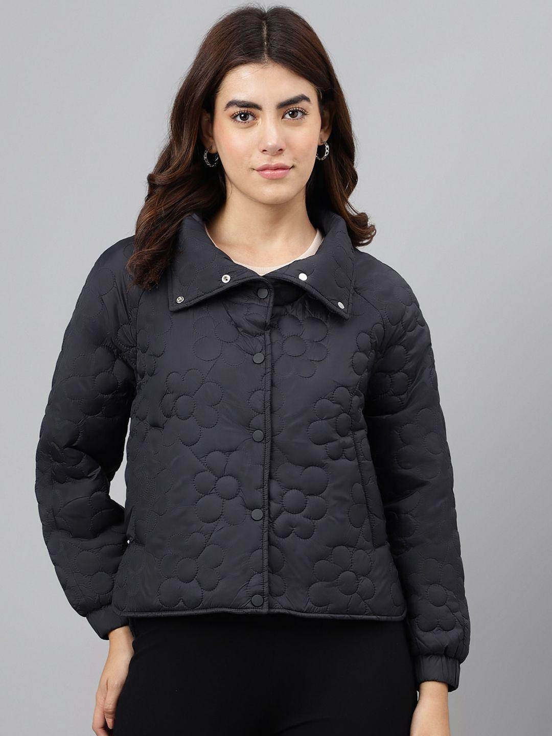 xpose women black lightweight quilted jacket