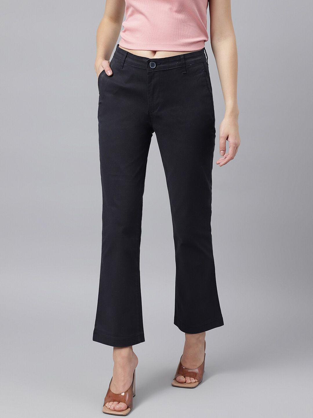 xpose women comfort high-rise cotton trousers